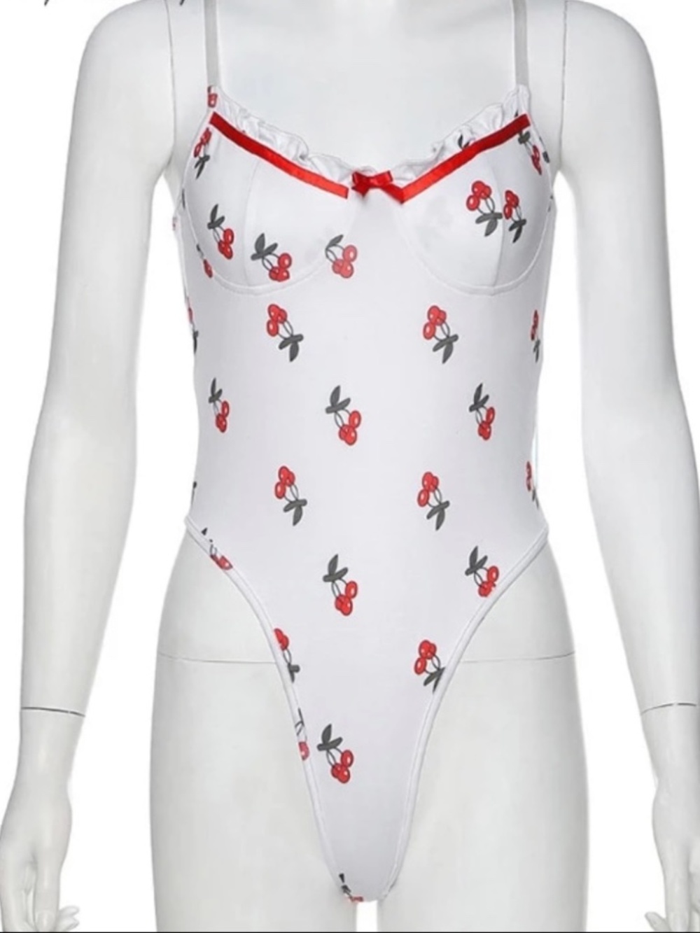 Dolls Kill Sugar Thrillz Mon Cherry Mesh Bodysuit